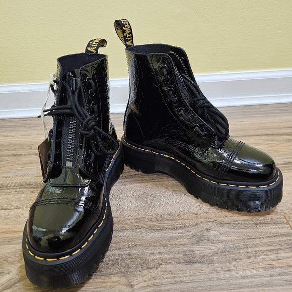 Dr. Martens Shoes - Dr. Martens,SINCLAIR LEOPARD EMBOSS PATENT LEATHER PLATFORM BOOTS, size US 8